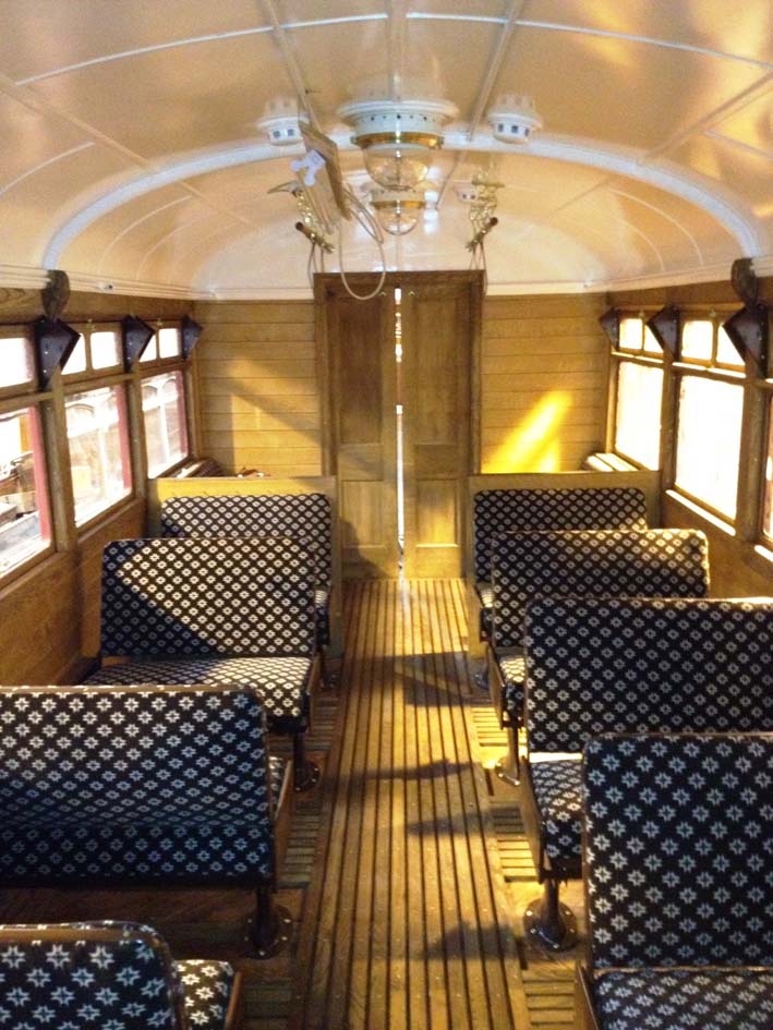 The interior of Trailer 92 during final fitting out work, looking through the large passenger saloon towards the driving compartment  November 2012