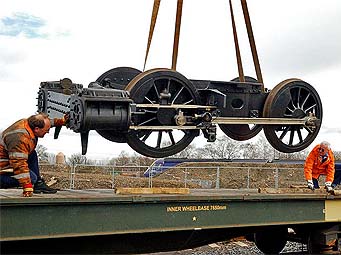 Bogie being lifted onto wagon