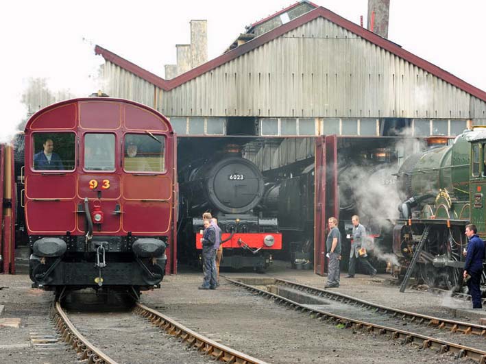 Two Kings, a Castle and a Railmotor on shed