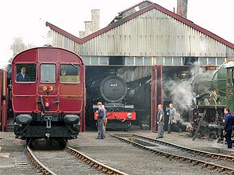 Two Kings, a Castle and a Railmotor on shed