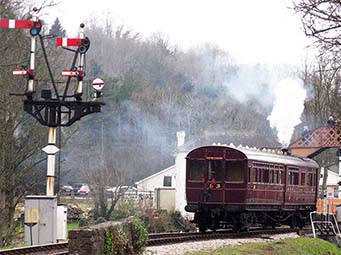 Railmotor No.93 leaves Buckfastleigh, South Devon Railway