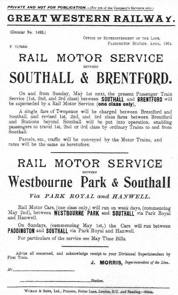Introduction of Services, Southall - Brentford