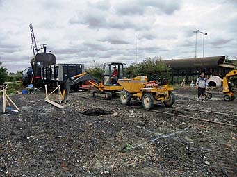 Preparing to erect the shed - August 2010.